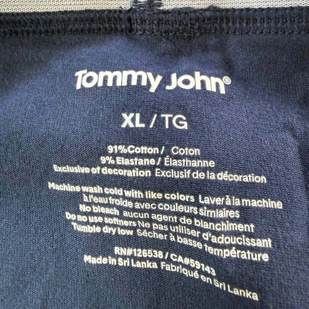 Tommy John Mens XL Navy Blue Second Skin Cotton Stretch Boxer Briefs 2302